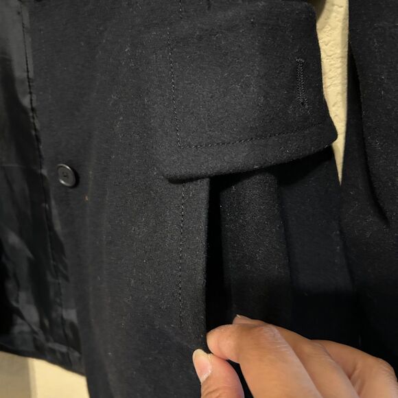 Akris Punto Wool Blend Coat Womens US 4 FR 36 Black Button Up Pockets Lined - Picture 4 of 8